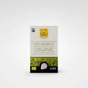 Filicori Zecchini 100% Arabica Organic Fairtrade coffee in biodegradable and compostable paper pods, 18 pods