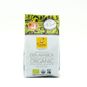 Filicori Zecchini Arabica Bio Ground Coffee 180g – 100% Arabica Organic Fairtrade Italian Coffee